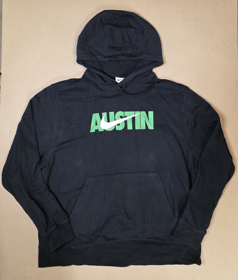 Nike Sportswear Club Austin Men's Pullover Hoodie Black/Green Size XL